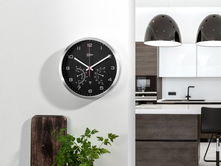 Orologio da parete radiocontrollato con termometro ed igrometro