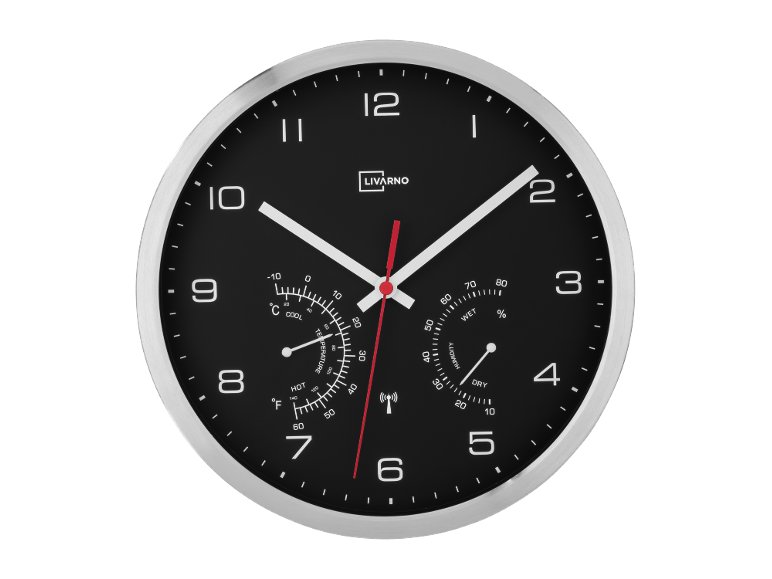 Orologio da parete radiocontrollato con termometro ed igrometro