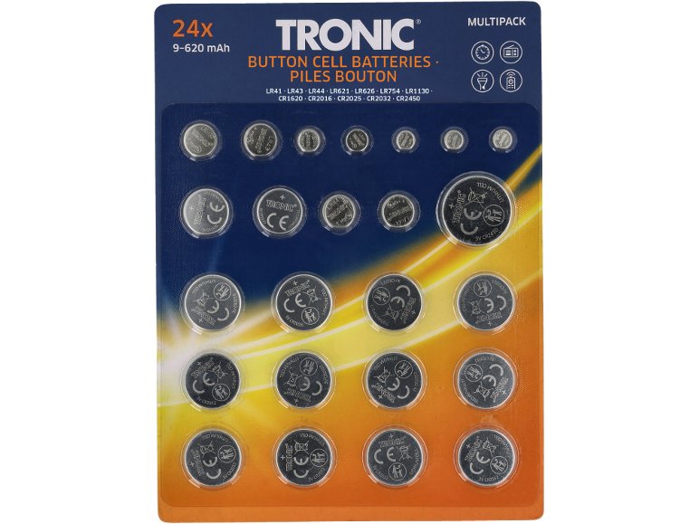 Batterie a bottone, 24 pezzi